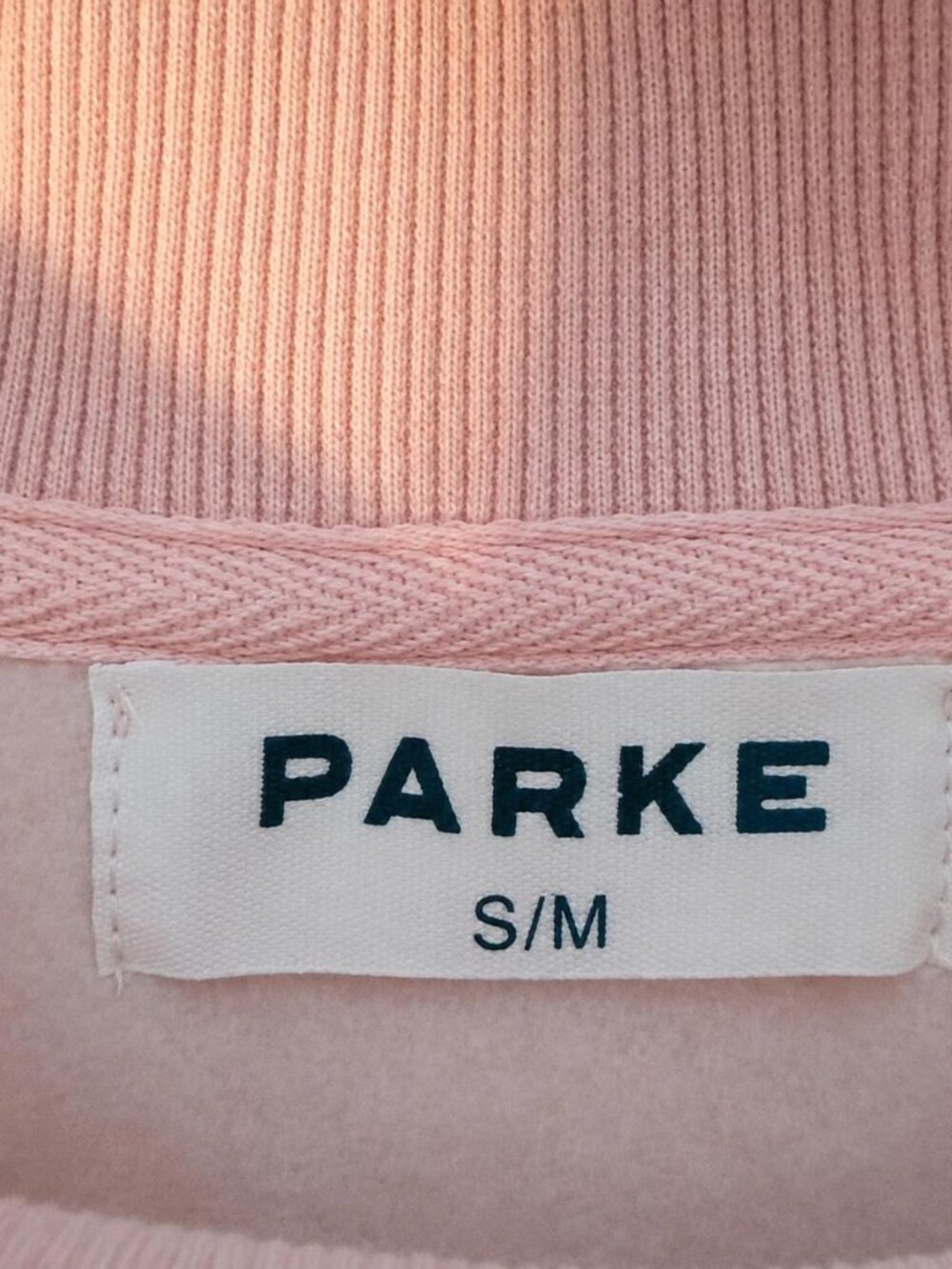 Parke Sweatshirt Pink Mock Neck Pullover Graphic Logo - Picture 3 of 5